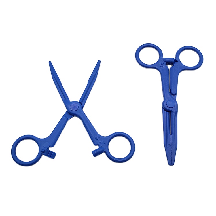 5.7 Inch Straight Disposable Hospital Plastic Forceps With Locking